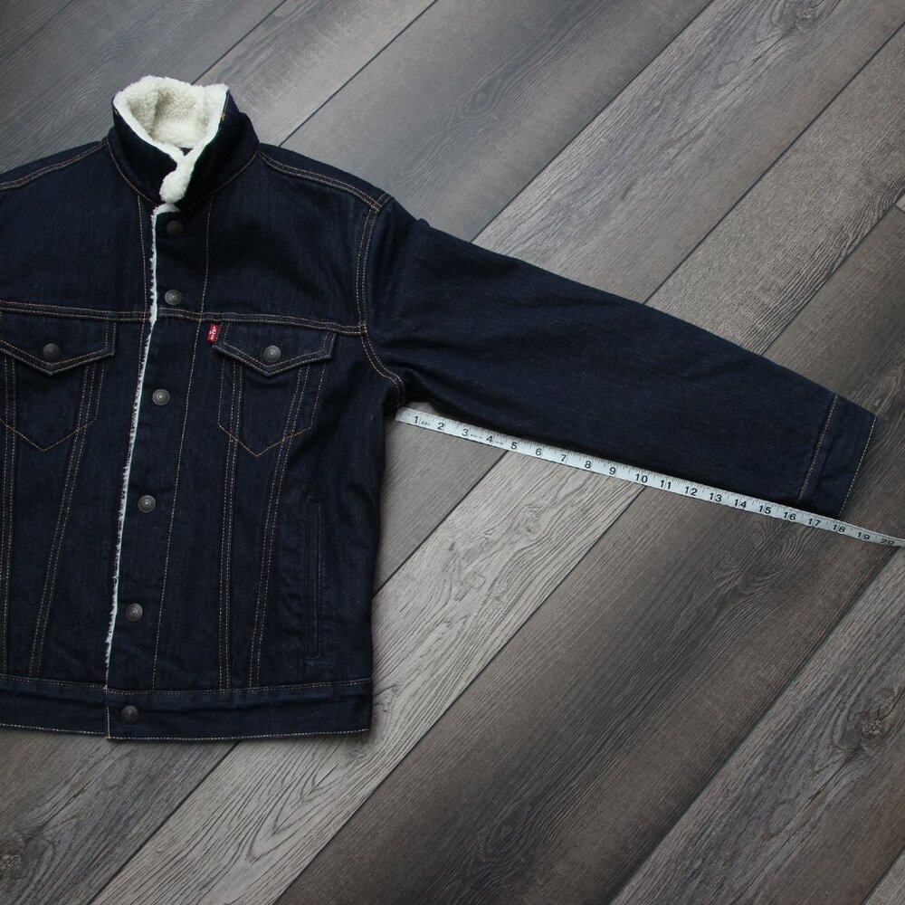 🧥 Levi’s Men’s Sherpa Trucker Jacket 👖 PC9-16365-0075 | Denim Lined Size Small - Picture 10 of 15